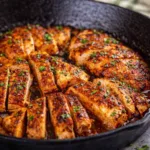 Delicious Cowboy Butter Chicken in garlicky sauce with herbs and spices