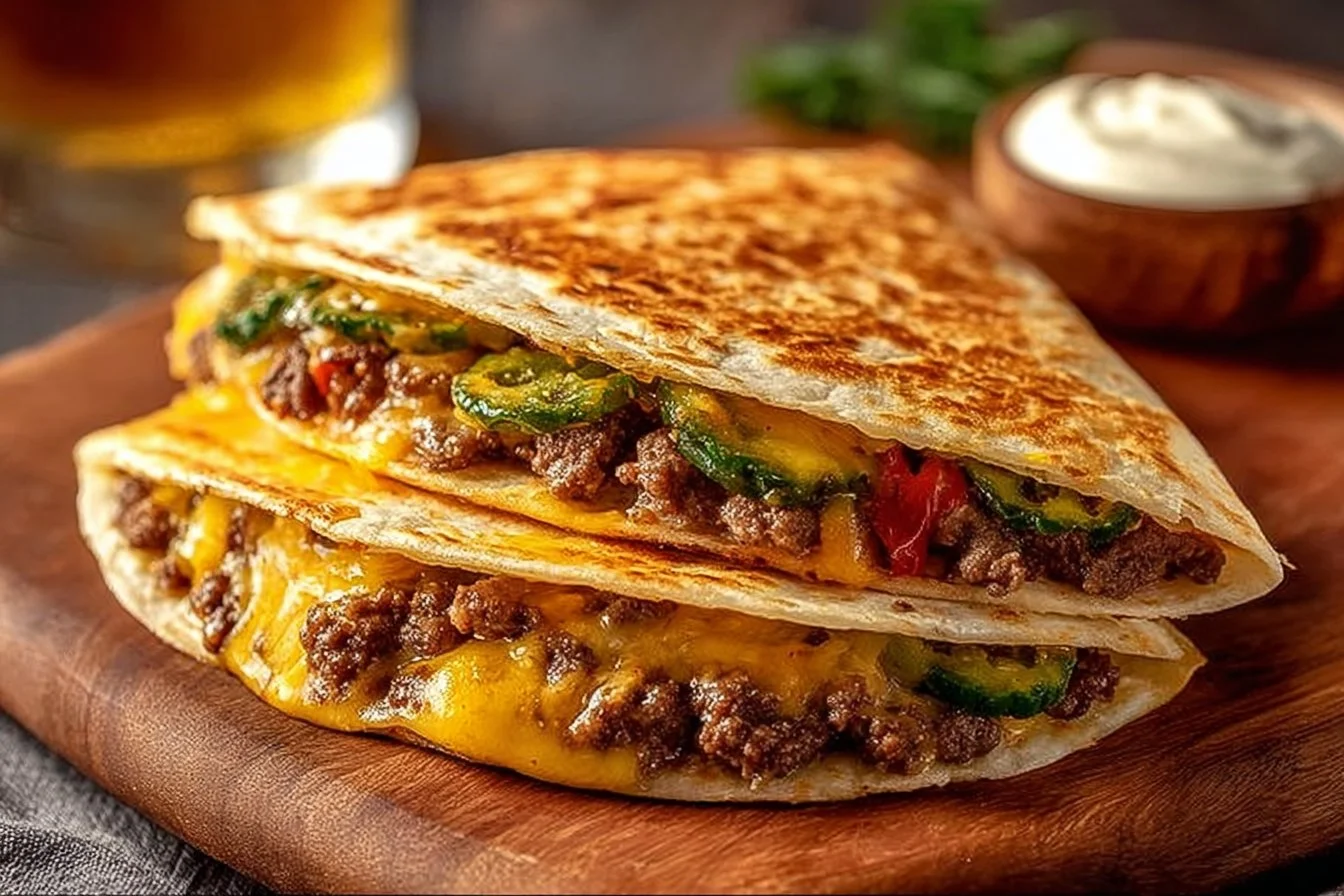 Sizzling Blackstone Quesadilla Burger