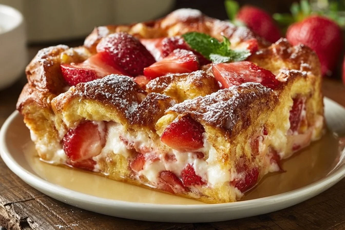 Strawberry Cream Cheese French Toast Bake