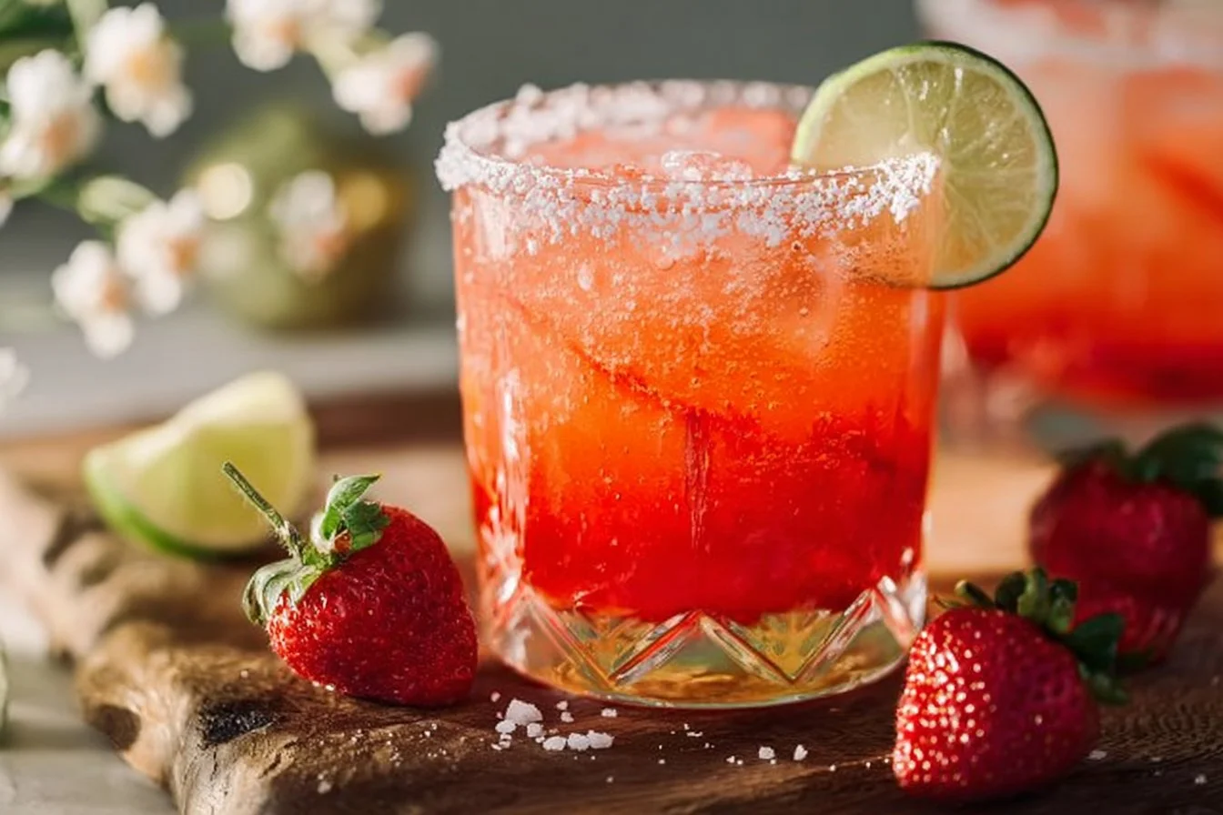 Strawberry Lime Mocktail Margarita