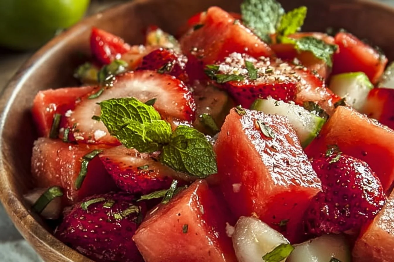Strawberry Watermelon Salad With Refreshing Honey