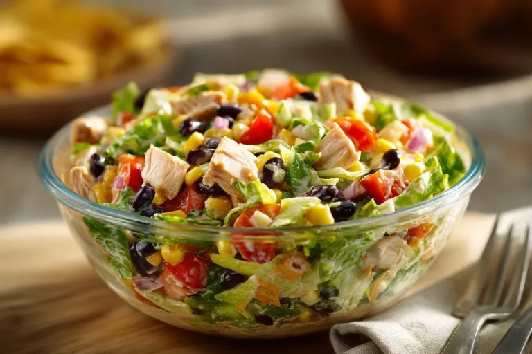 Bowl of Tex-Mex Chopped Chicken Salad with fresh ingredients and vibrant colors.