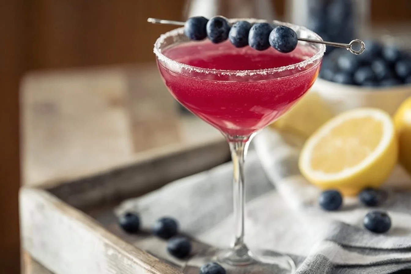 The BEST Blueberry Lemon Drop Martini
