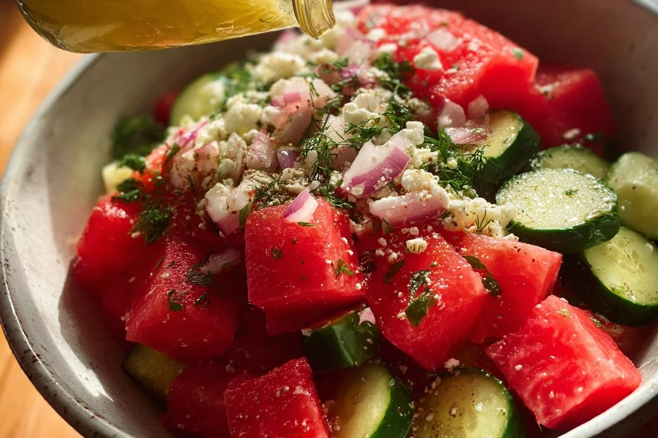 Watermelon Cucumber Salad