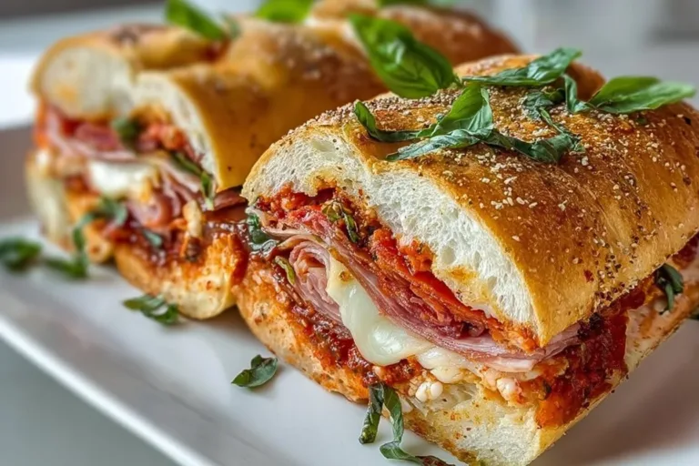 Delicious Baked Italian Grinder Sandwiches loaded with meats and cheese