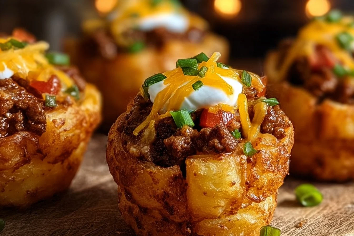 Cheeseburger Stuffed Tater Cones