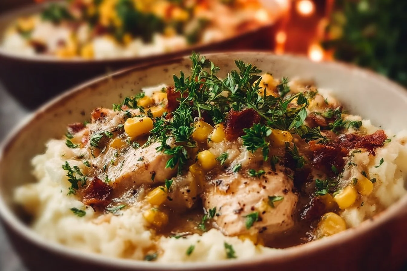 Chicken Mashed Potato Bowls
