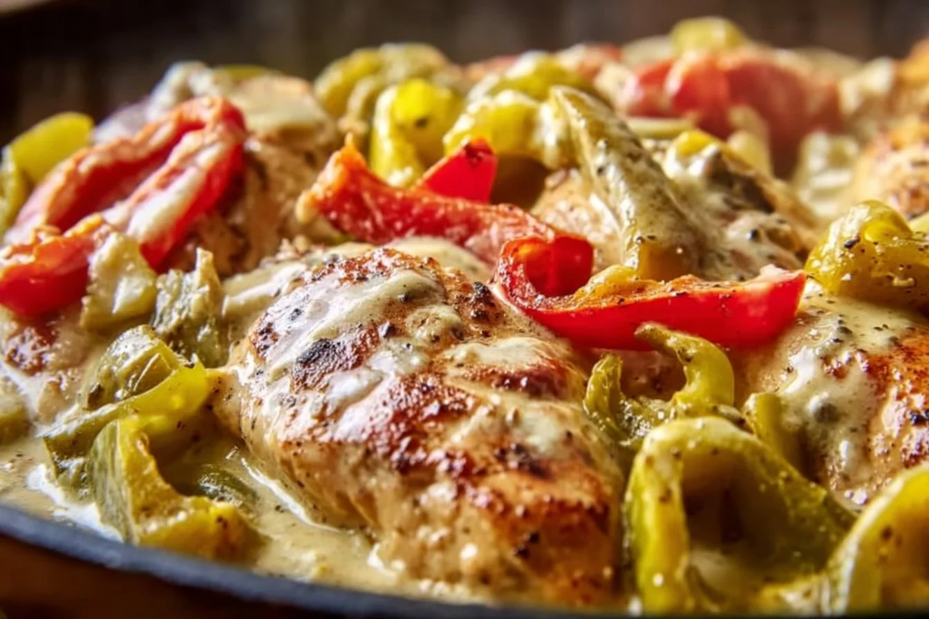 Creamy Banana Pepper Chicken Skillet