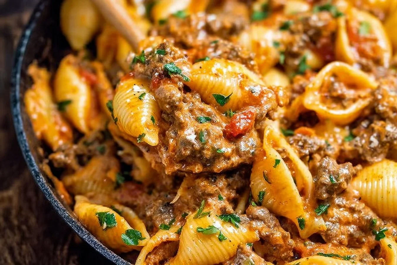 Creamy Beef and Shells