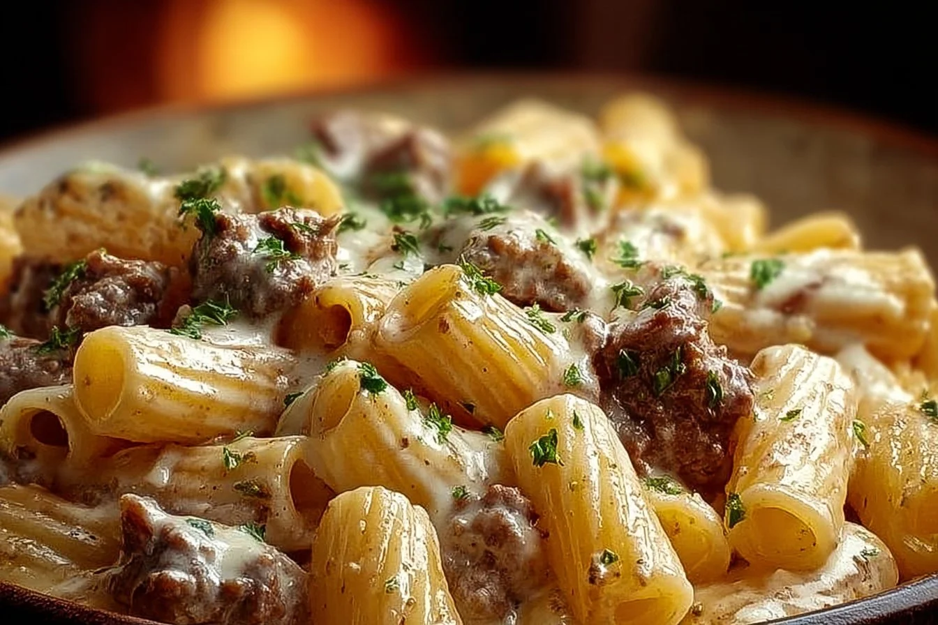 Creamy Beef Rigatoni