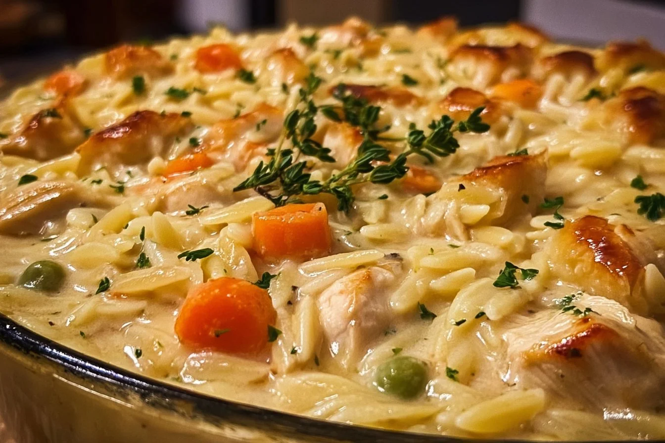 Creamy Chicken Pot Pie with Orzo