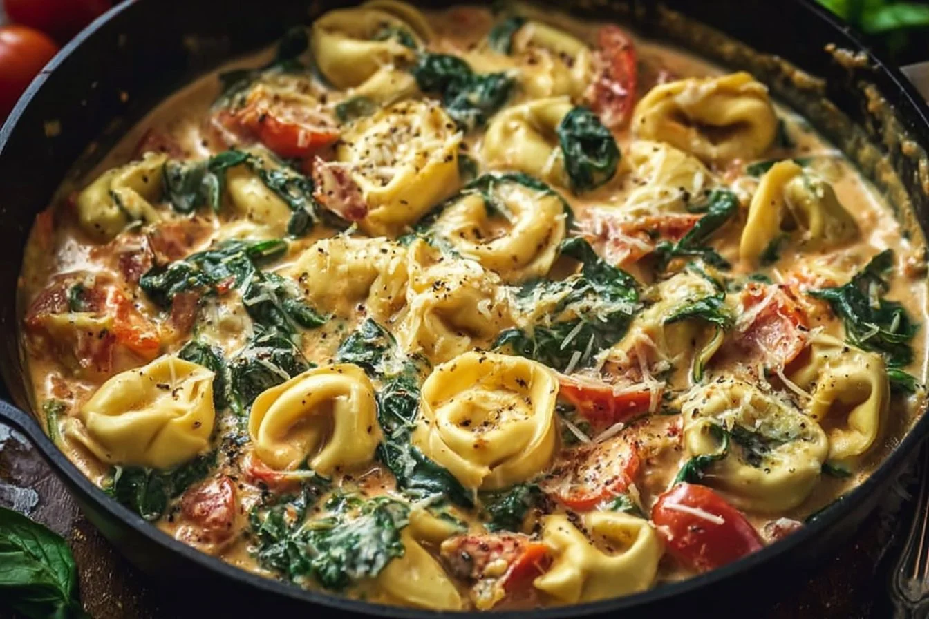 Creamy Spinach Tomato Tortellini