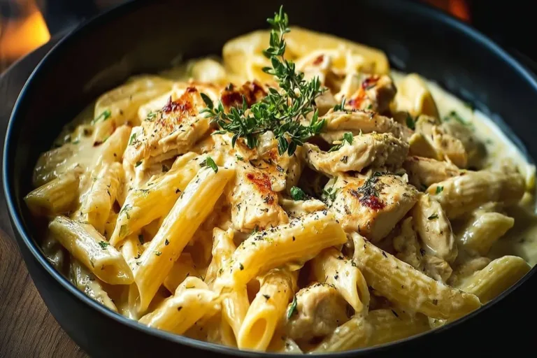 Delicious Crock Pot Creamy Cajun Chicken Pasta recipe served in a bowl
