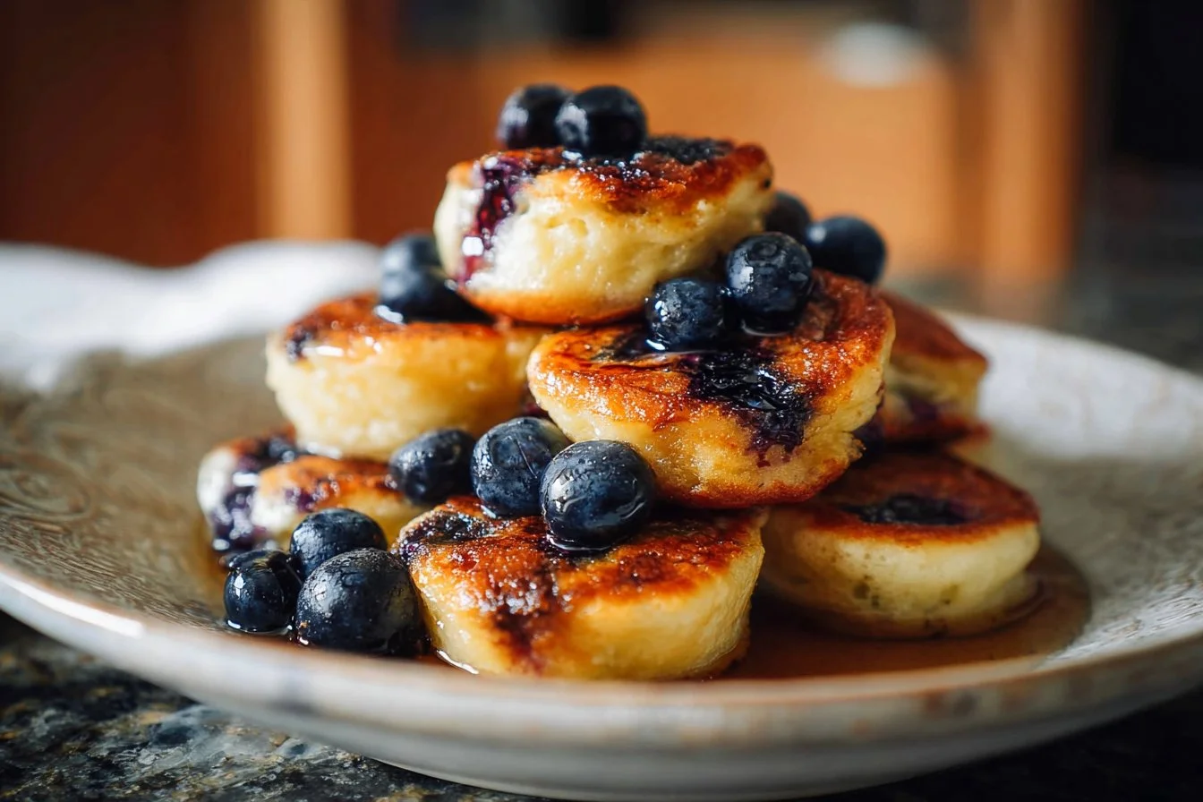Delicious 15-Minute Lemon Blueberry Cottage Cheese Pancake Bites