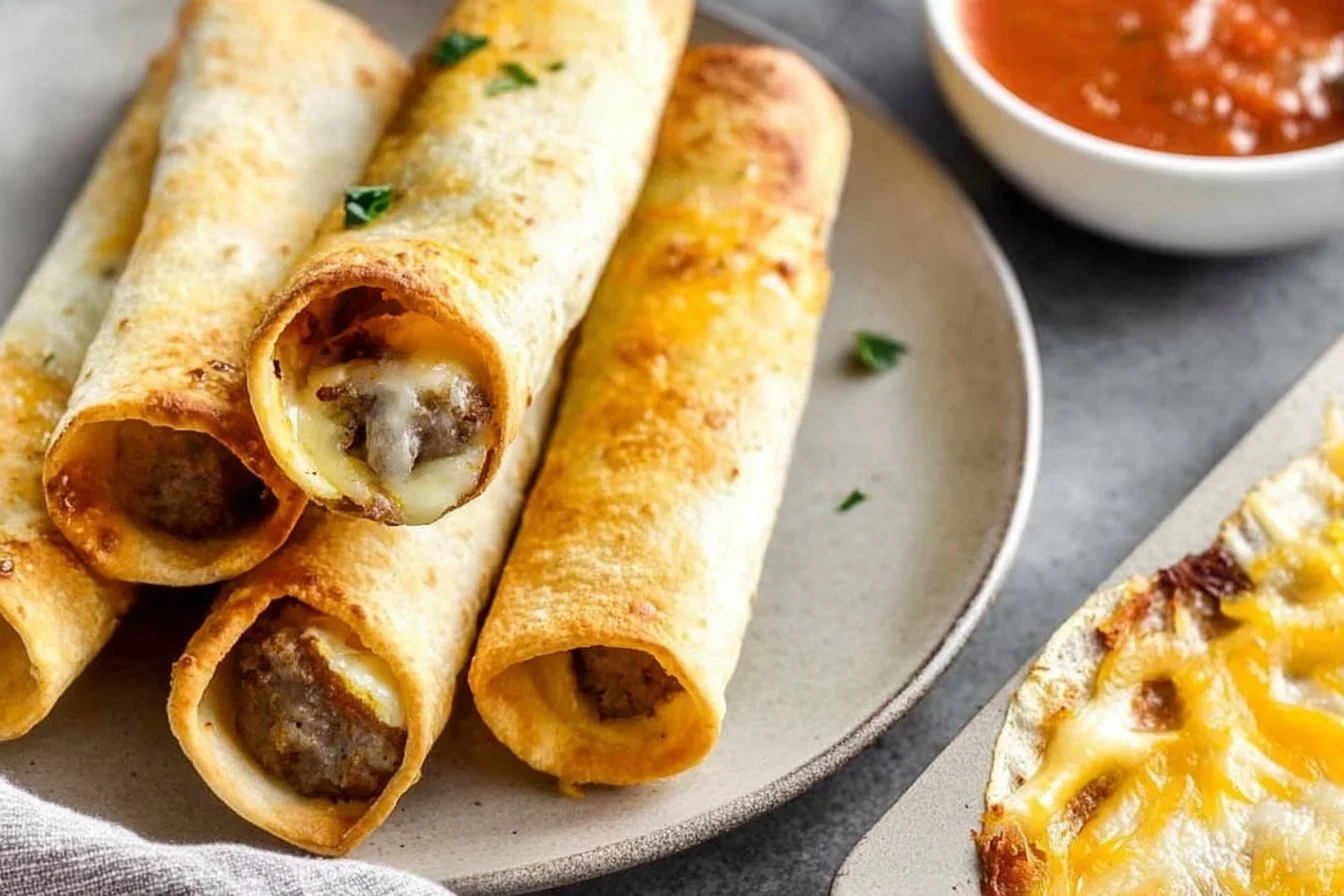 Delicious easy breakfast taquitos filled with eggs and cheese.