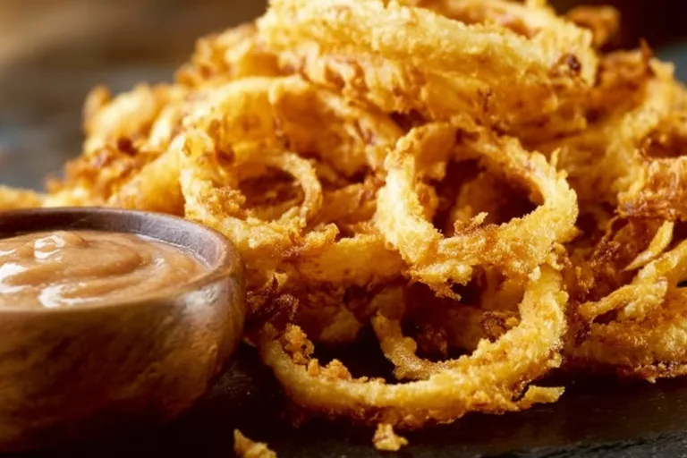 Crispy French fried onion strings served as a tasty topping.