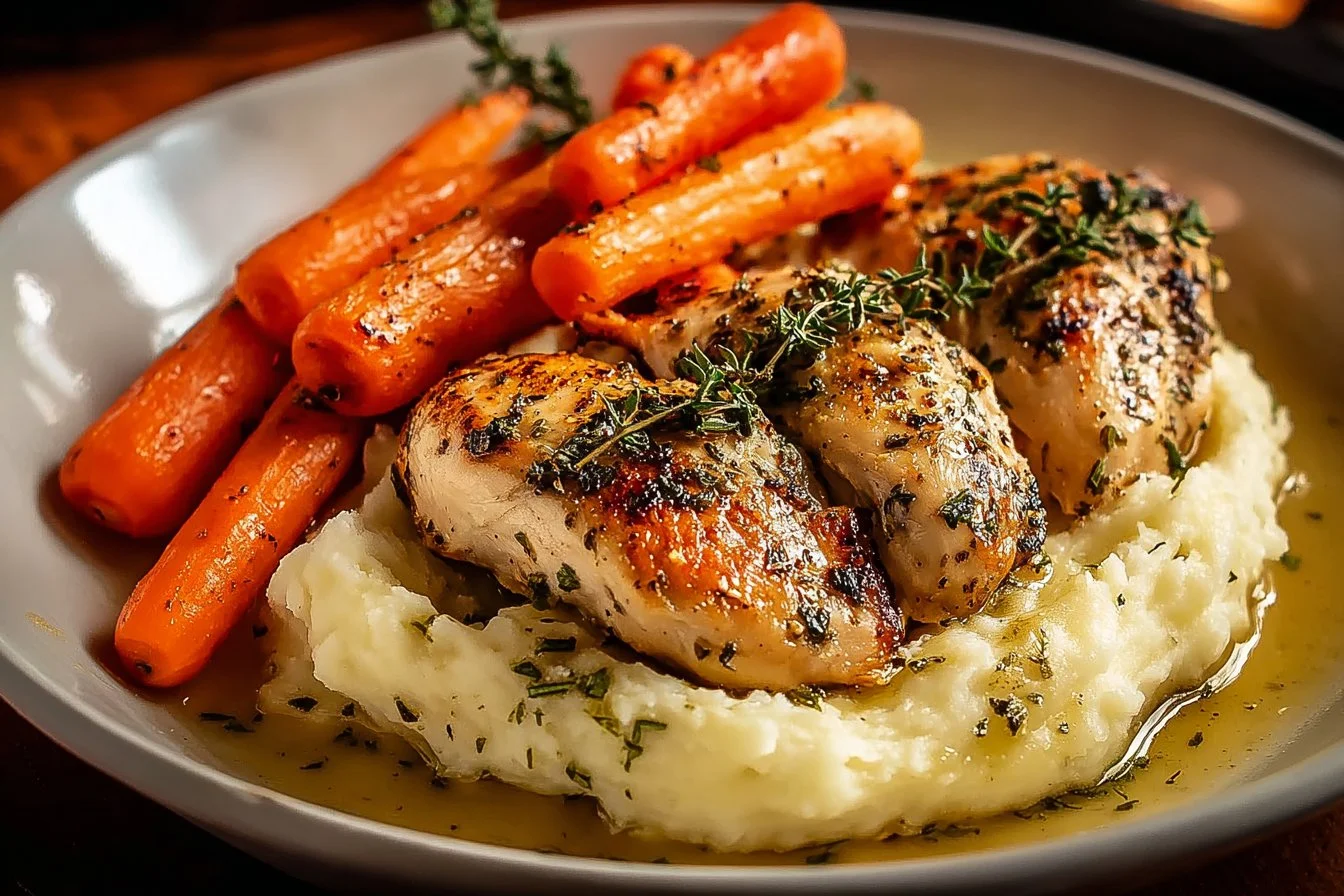 Make Garlic Herb Chicken with Mashed Potatoes and Glazed Carrots Tonight!