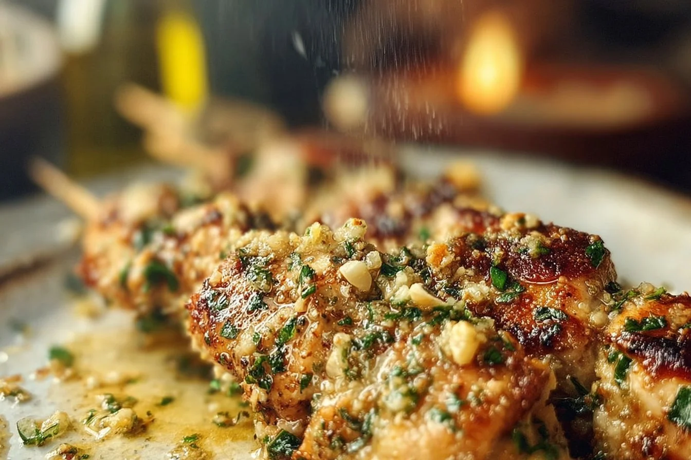 Garlic Parmesan Chicken Skewers