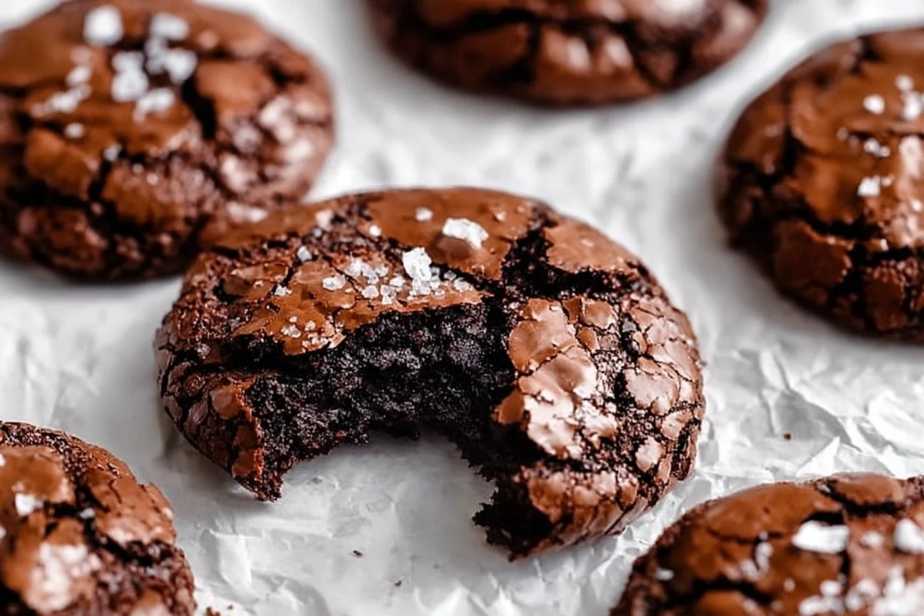 Delicious gourmet brownie cookies stacked on a plate