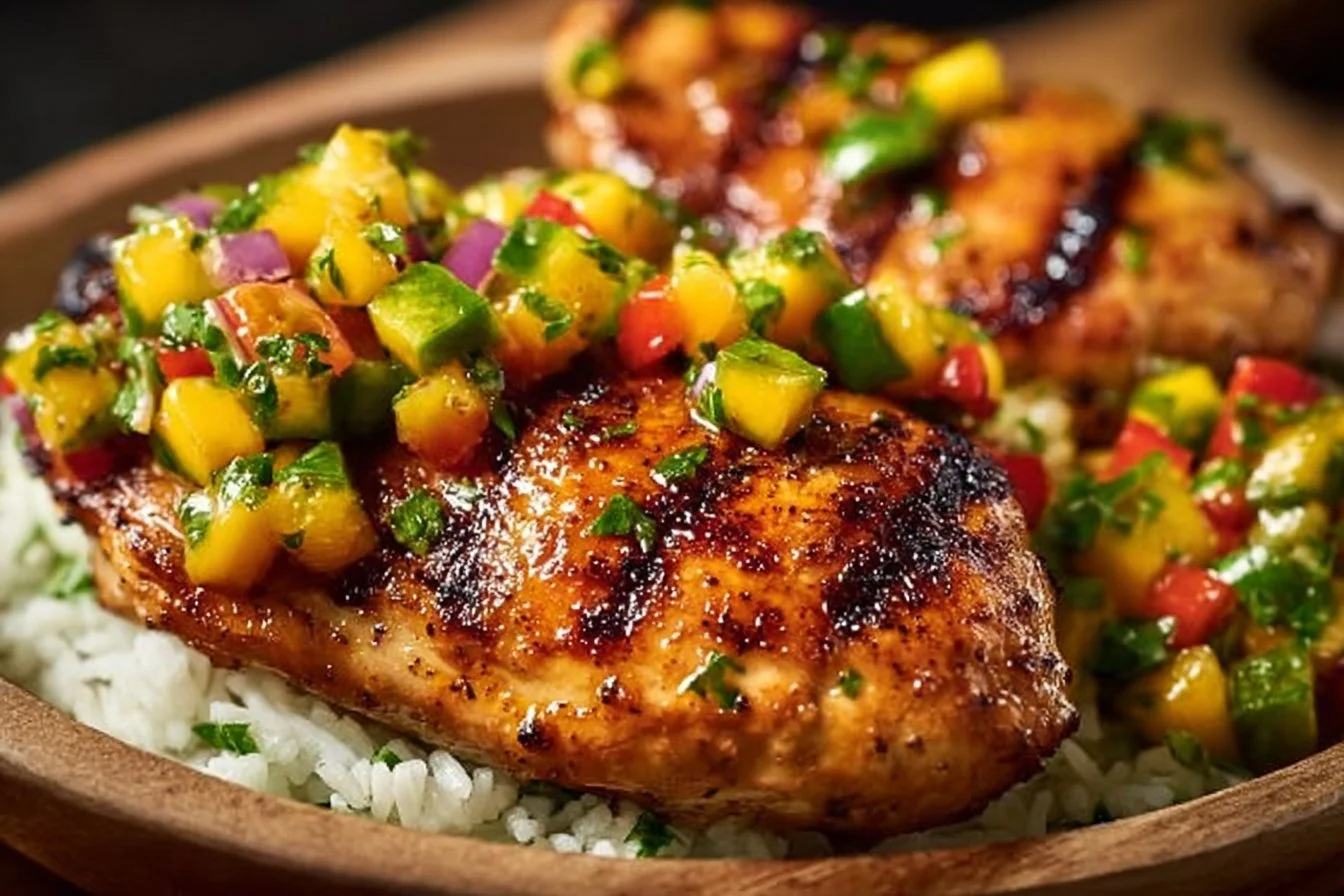Honey Lime Chicken with Mango Salsa