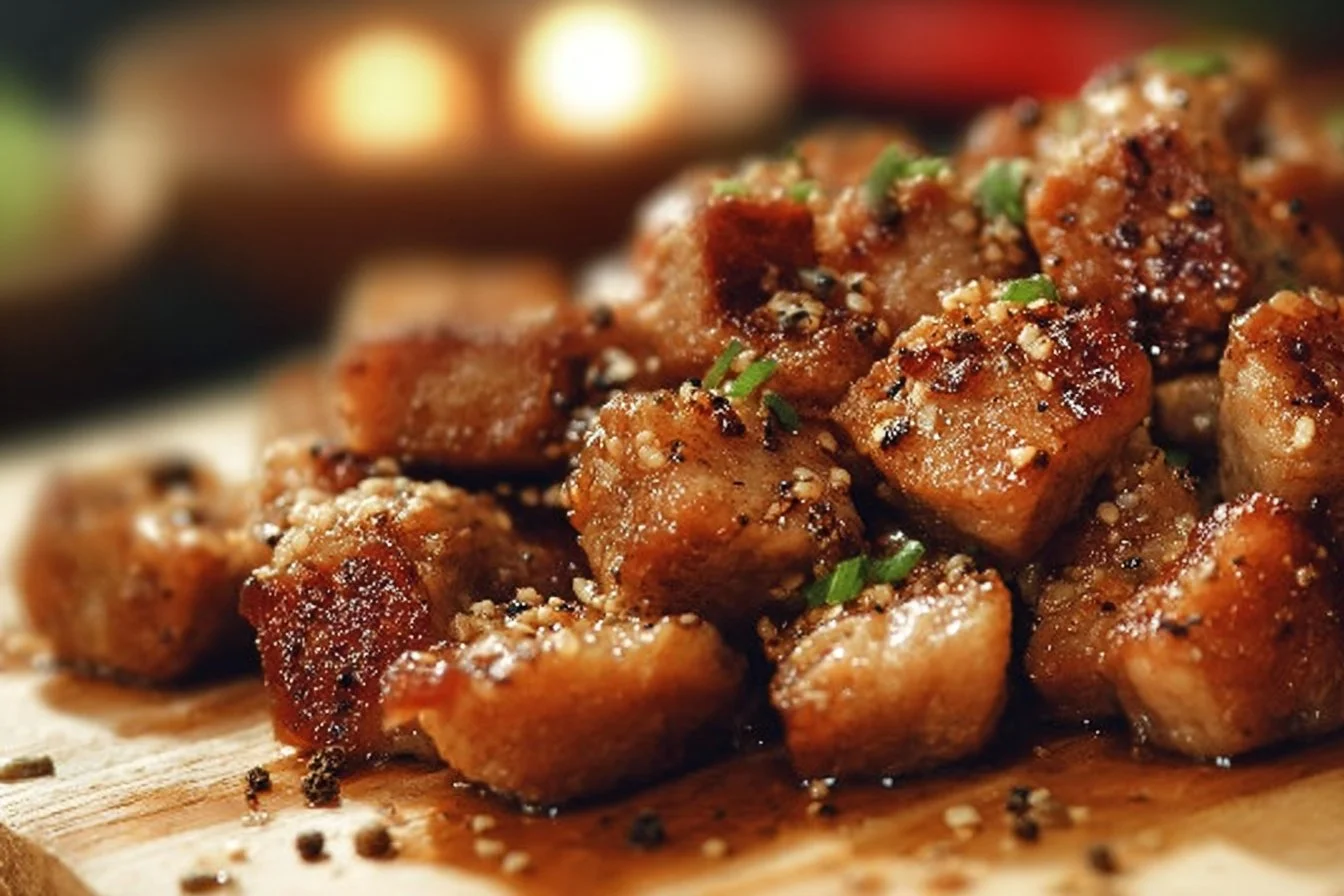 Irresistibly Savory Garlic Pork Bites: Easy Flavor Explosion!