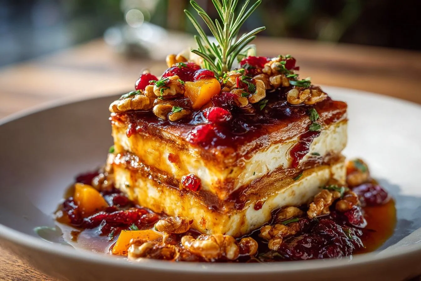 Layered sweet potato lasagna with butternut squash and carrots, a healthy recipe
