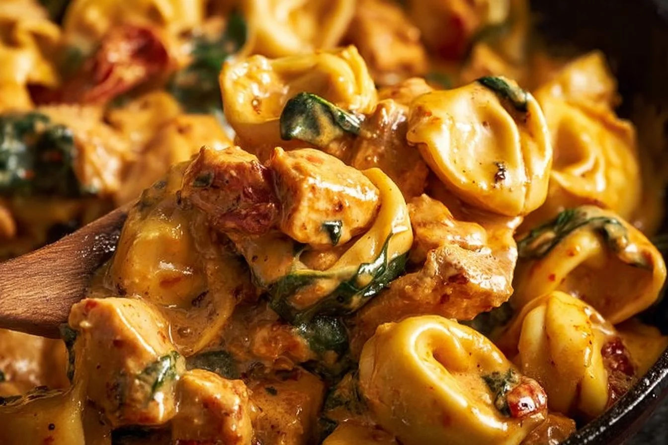 Delicious Marry Me Chicken Tortellini served with fresh herbs and creamy sauce