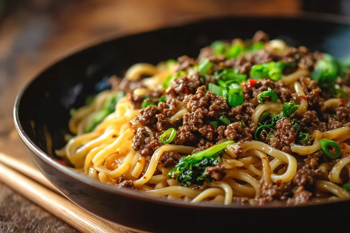 Mongolian Ground Beef Noodles