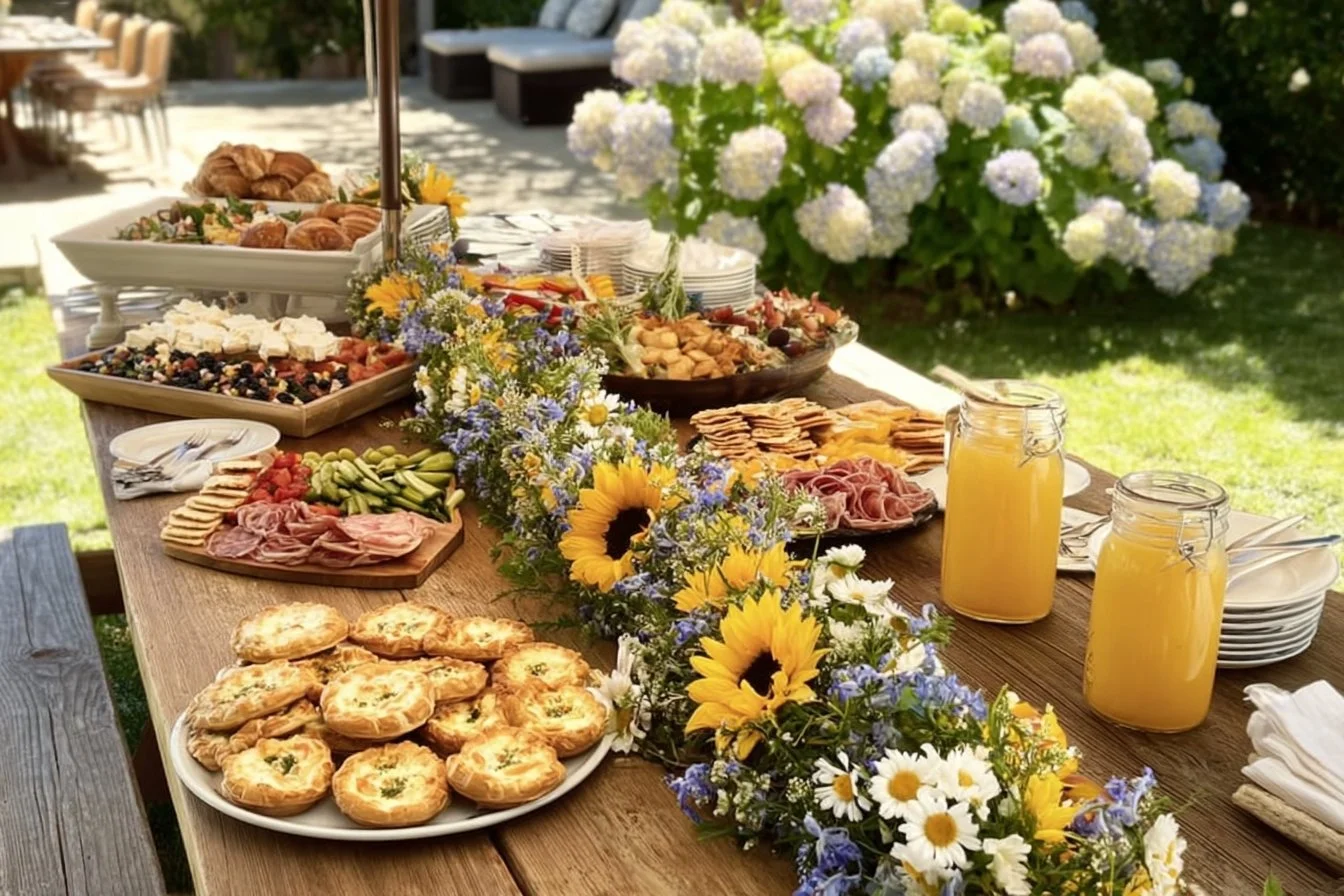 Mother's Day brunch ideas featuring dishes and decorations