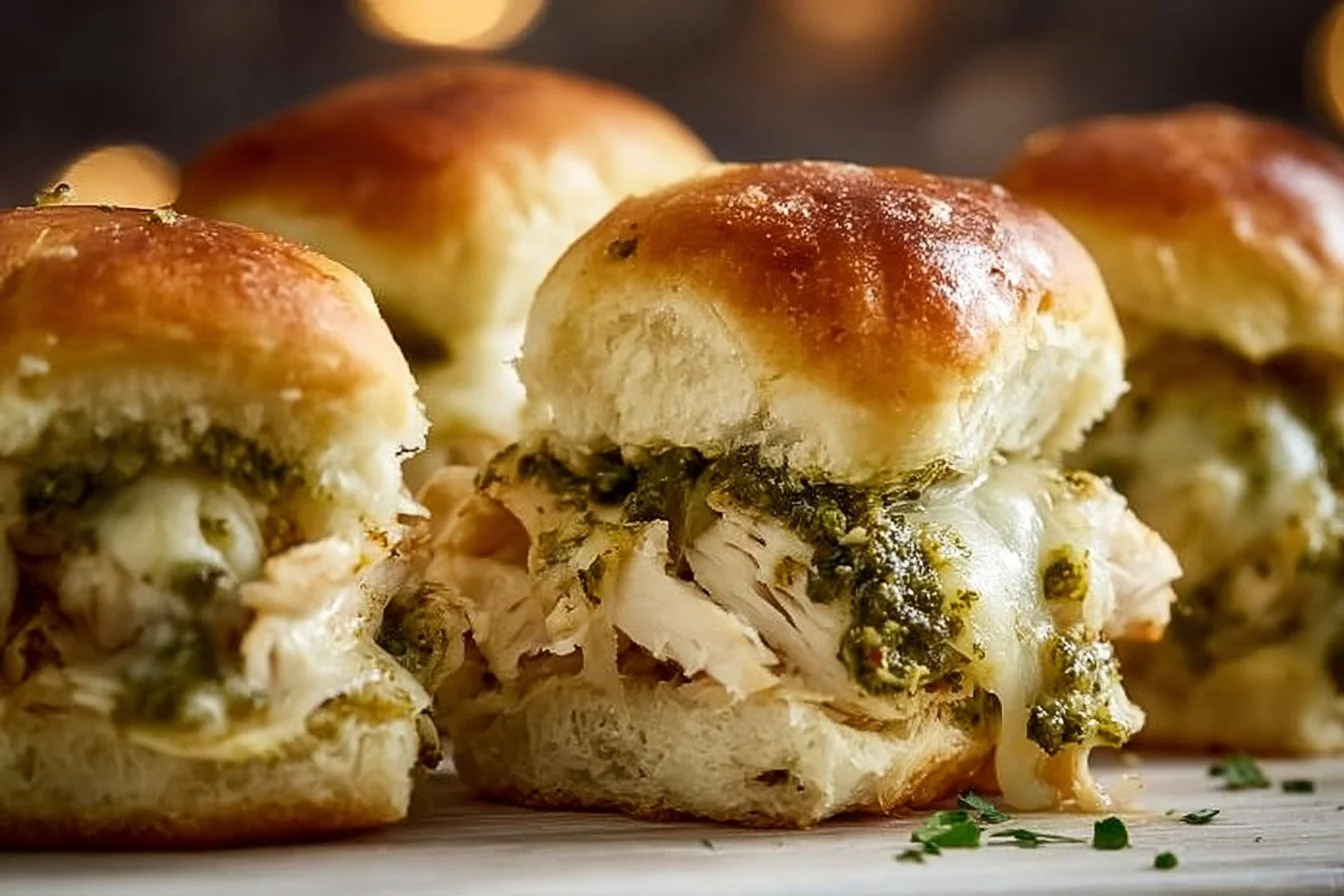 Pesto Chicken Pull Apart Sliders