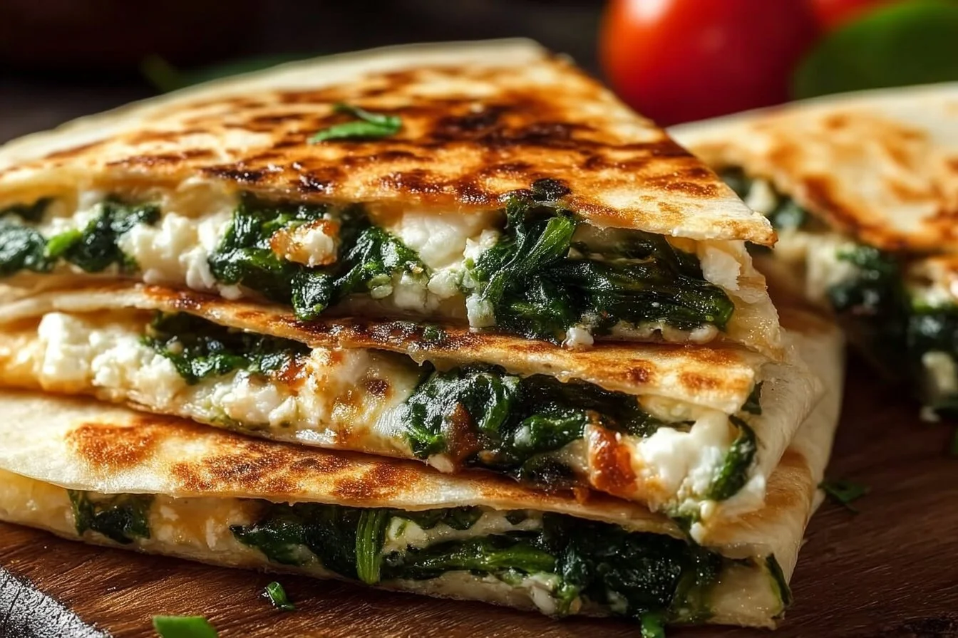 Spinach and Feta Quesadillas