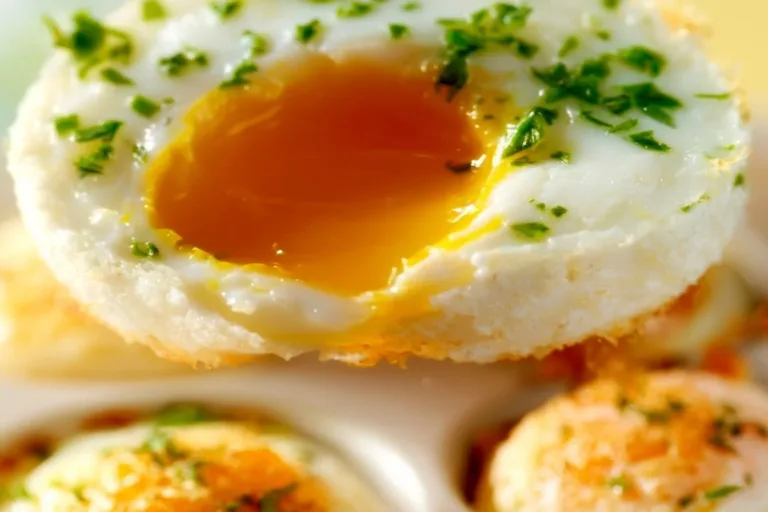 Baked eggs in muffin tin, a healthy breakfast option, ready to be served.