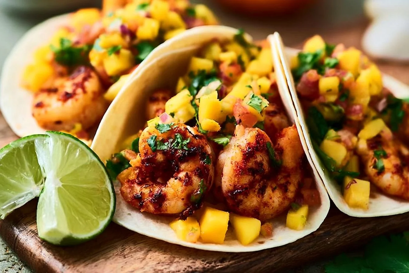 Blackened shrimp tacos with dragonfruit salsa | Beer battered shrimp tacos with mango salsa, Blackened shrimp tacos with mango salsa, Seafood tacos