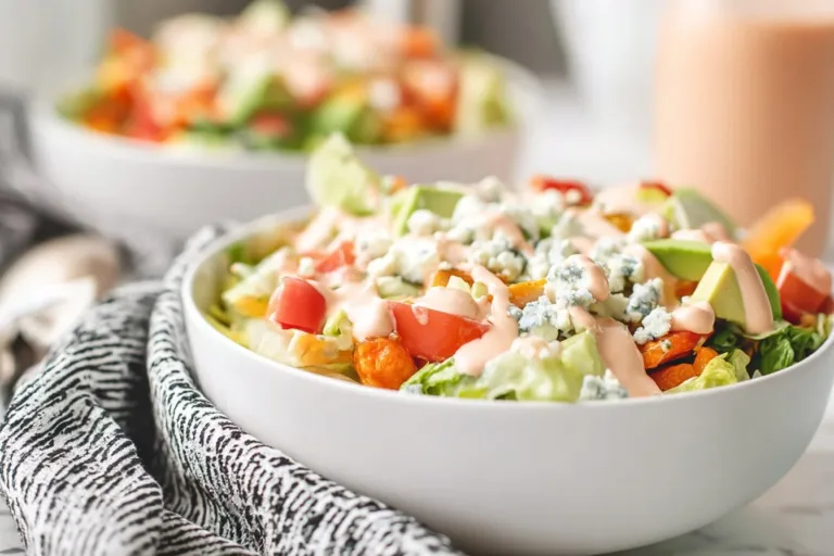 Buffalo Chicken Chopped Salad with fresh ingredients and spicy dressing