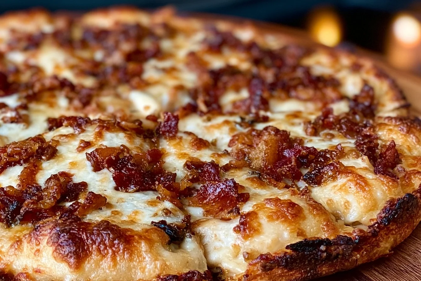 Chicken Crust Bacon Alfredo Pizza