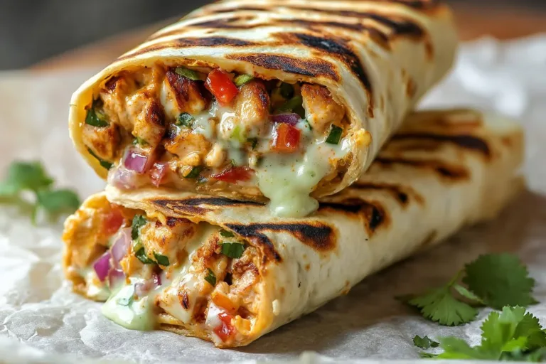 Chipotle Ranch Grilled Chicken Burrito with grilled chicken and fresh ingredients
