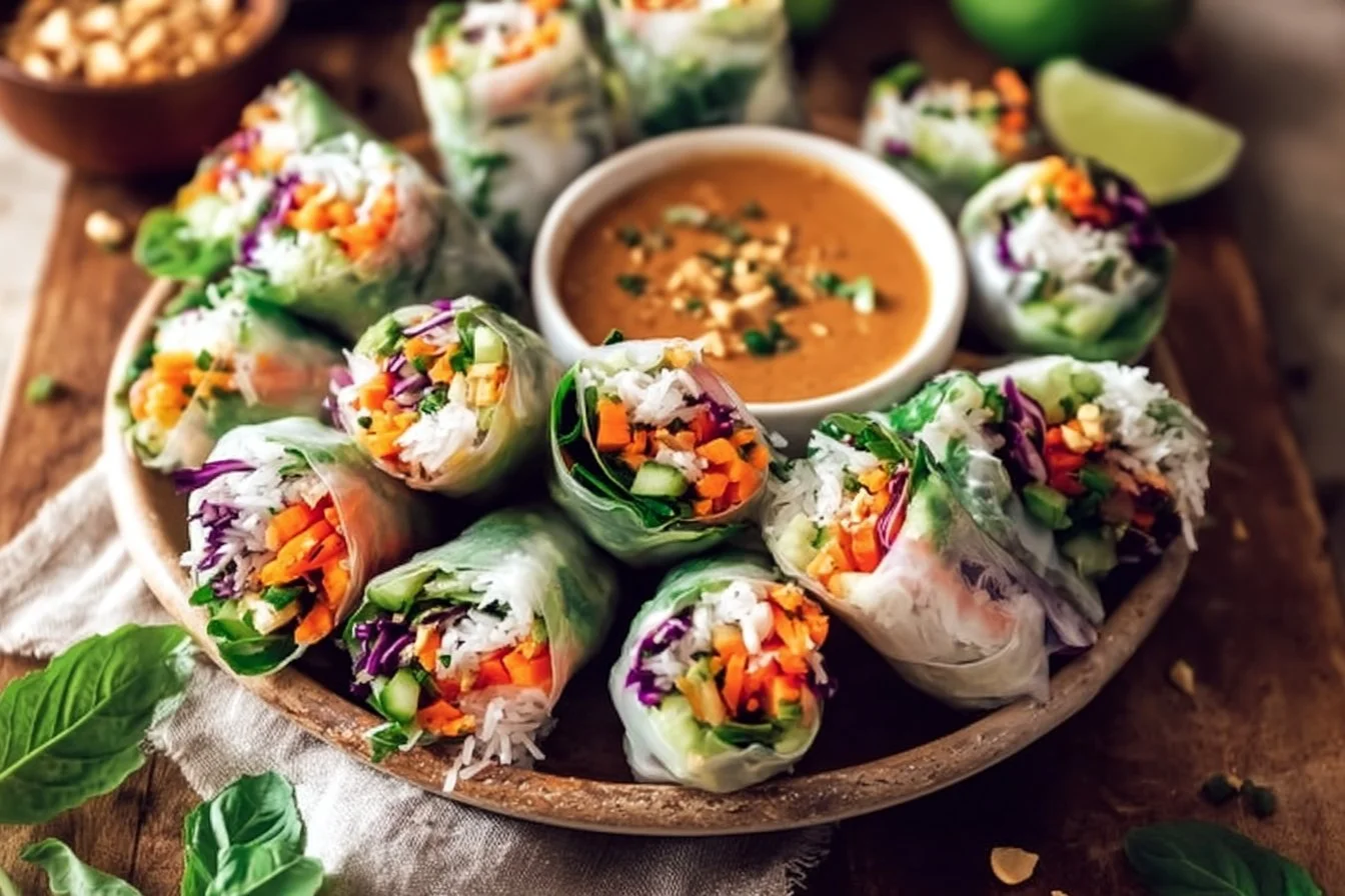 Fresh Spring Rolls with Peanut Sauce