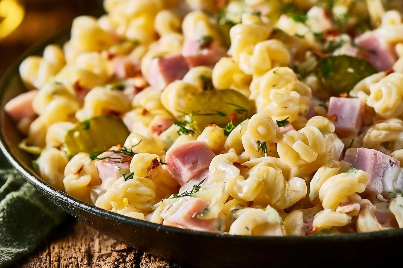 Ham and Pickle Pasta Salad