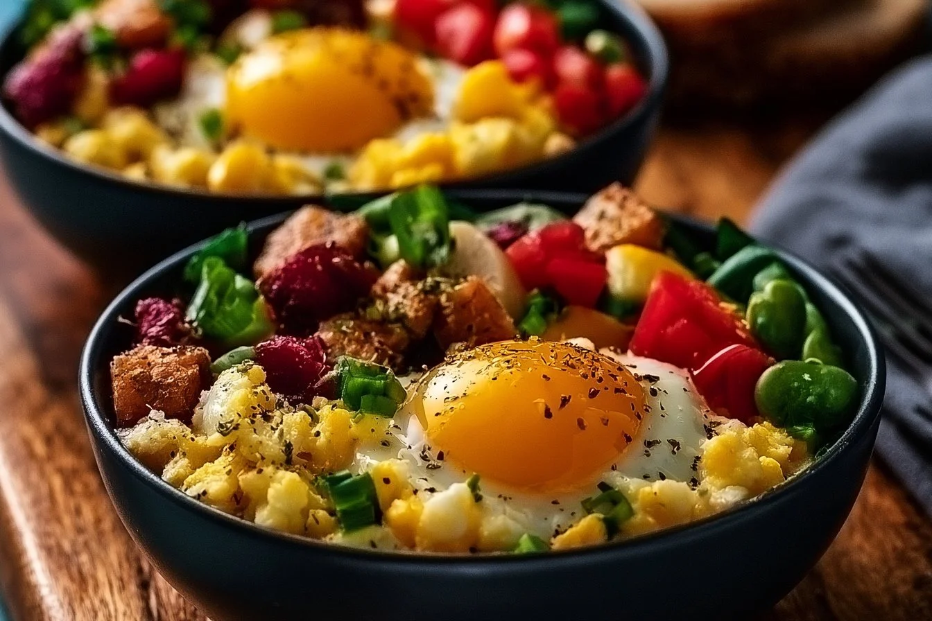 High Protein Freezer Friendly Breakfast Bowls