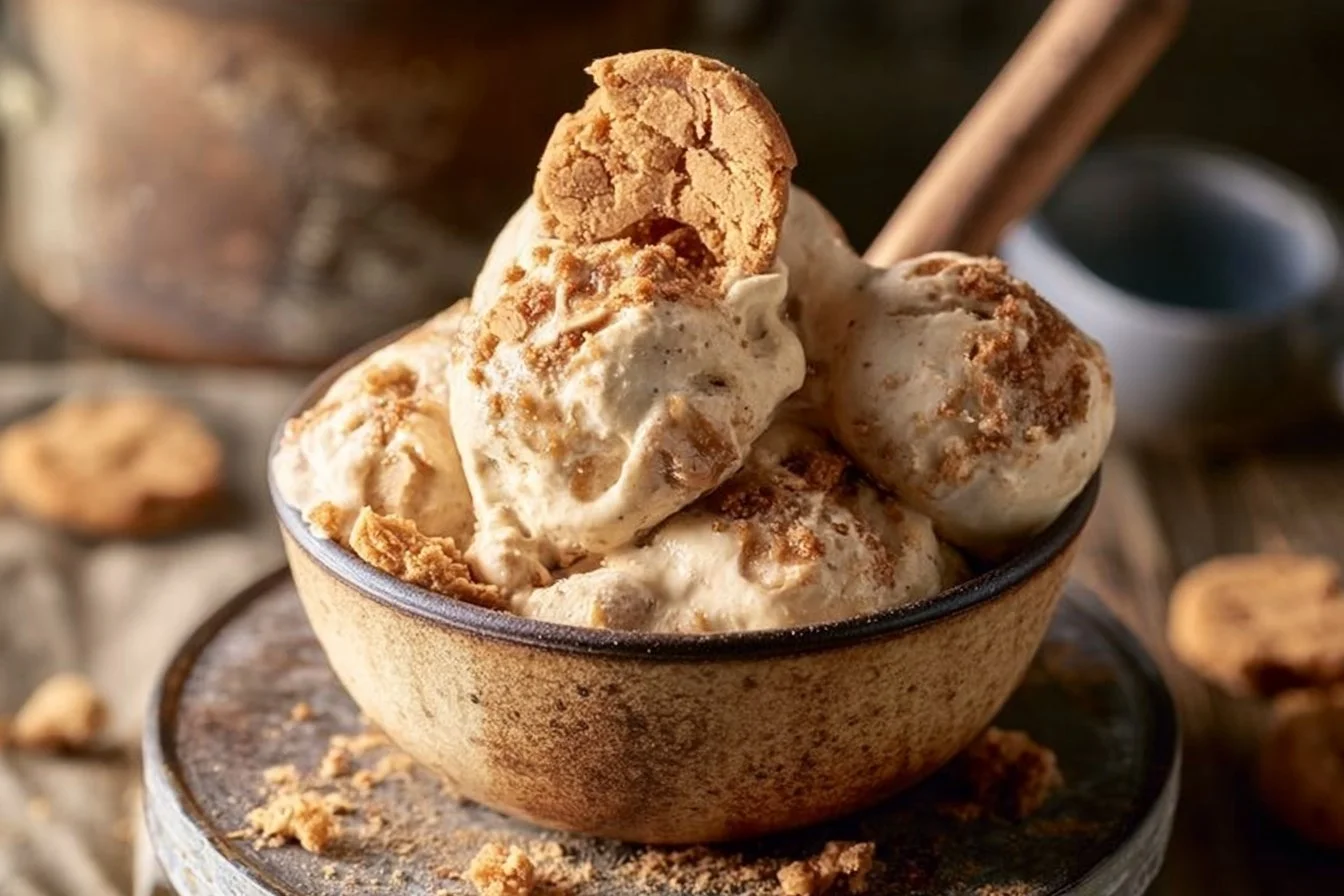 Homemade Cookie Butter Ice Cream