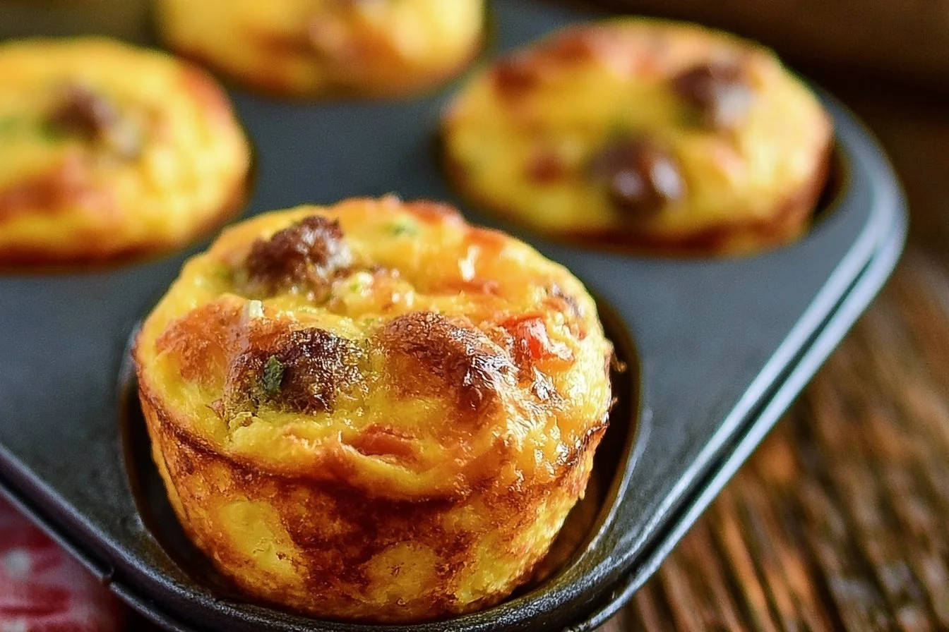 Keto Sausage Egg & Cheese Muffins
