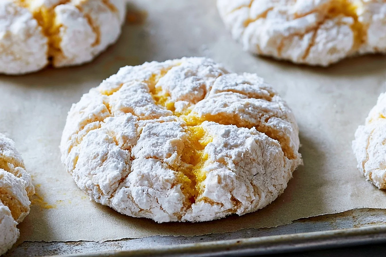 Plate of lemon cool whip cookies with a sunny lemon twist
