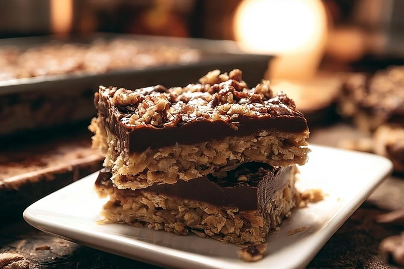 No Bake Chocolate Oatmeal Bars