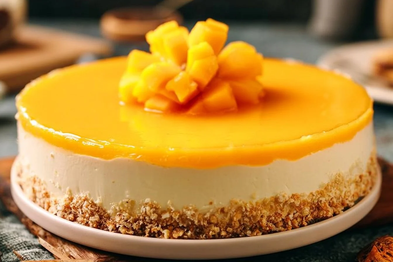 No Bake Mango Cheesecake