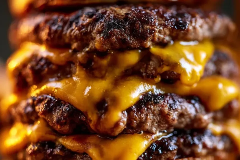 Delicious homemade smash burger served with toppings