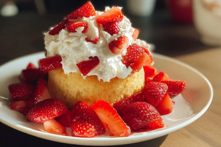 Delicious Strawberry Sheet Shortcake topped with fresh strawberries and whipped cream