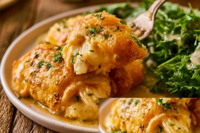 Cheesy chicken crescent rolls served on a plate with dipping sauce