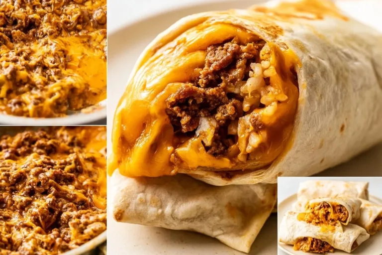 Taco Bell meat-loaded burrito filled with seasoned meat and toppings