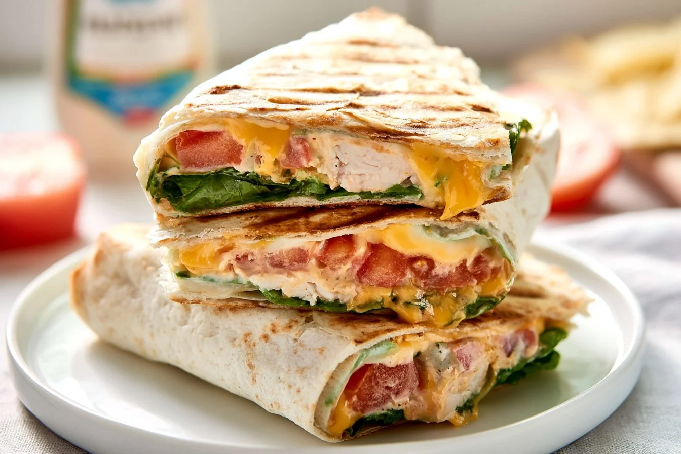 Chicken Bacon Ranch Crunchwrap loaded with chicken, bacon, and ranch dressing