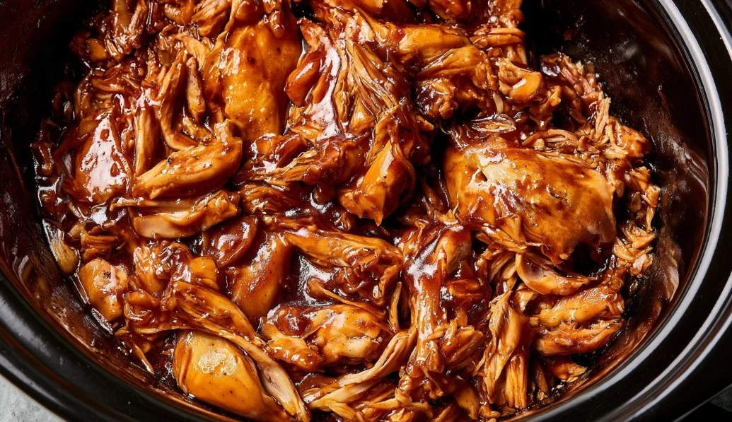 Crockpot Honey Garlic Chicken served with vegetables on a plate